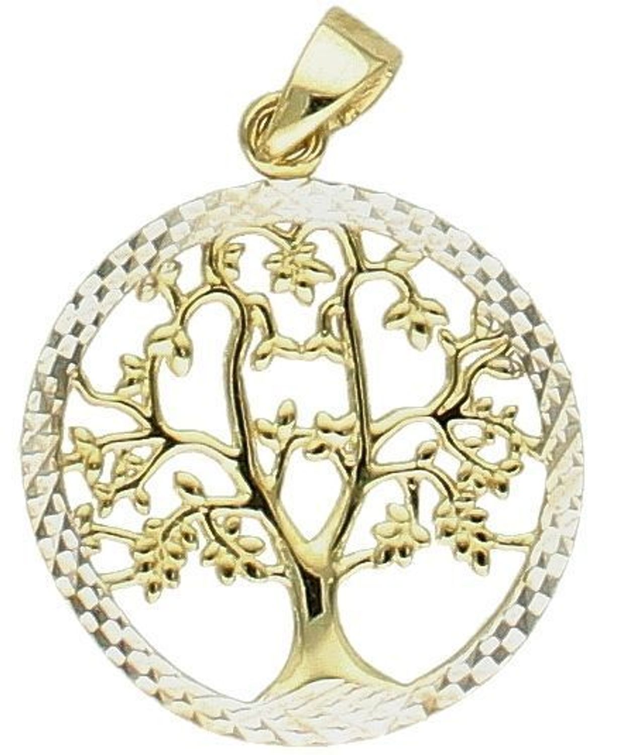 Złota zawieszka 375 drzewko szczęścia z białym złotem ZA 7015 375. Złota zawieszka damska. Złota zawieszka drzewko szczęścia próby 375. Złota zawieszka damska. Wisiorek złoty. Złota zawieszka na prezent (2).jpg